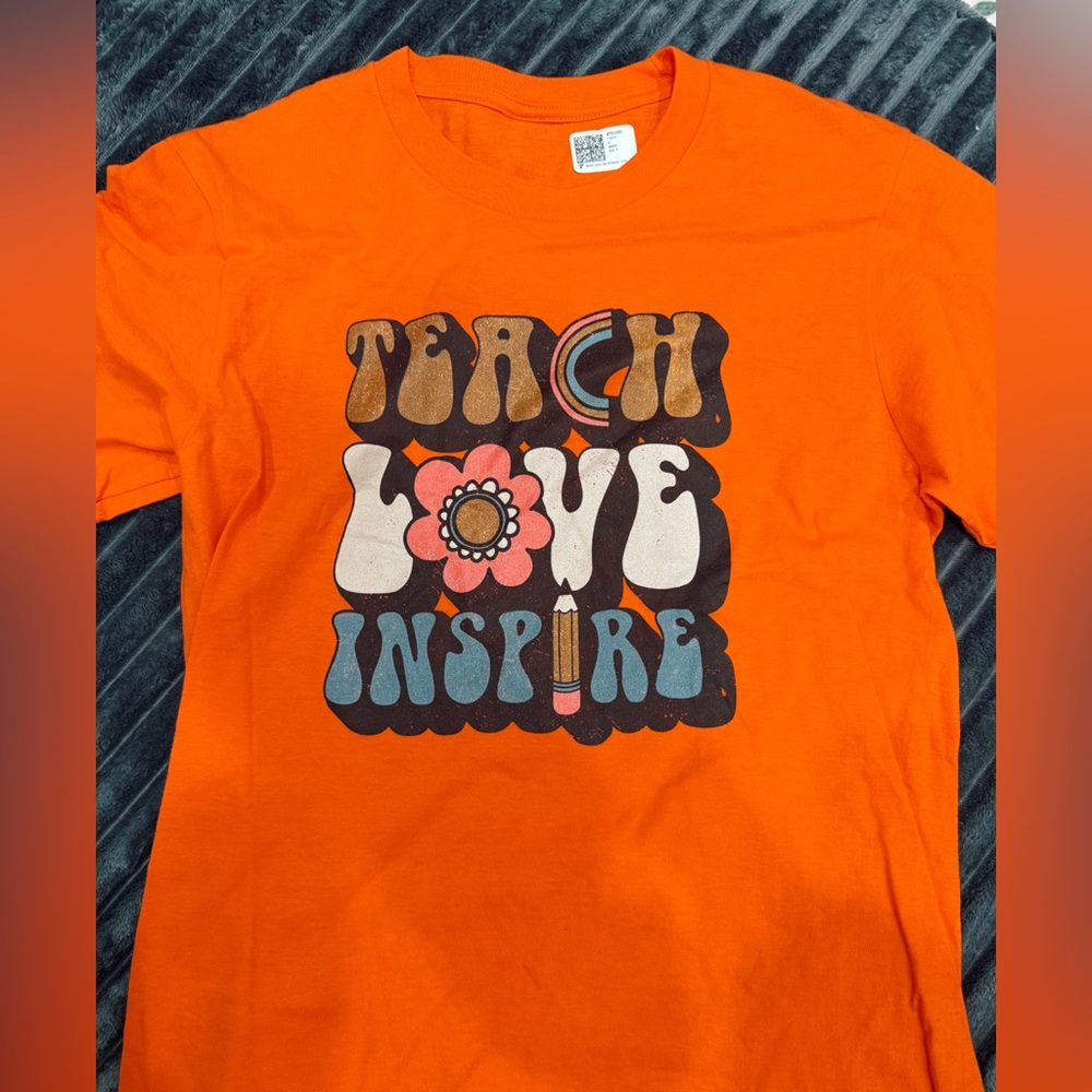 Orange Graphic Teacher T-Shirt